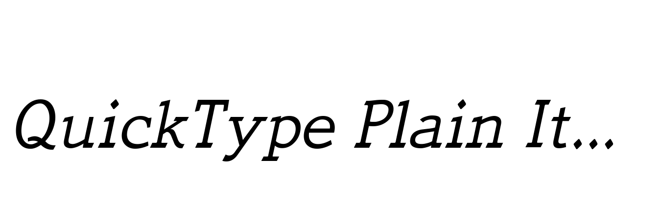 QuickType Plain Italic